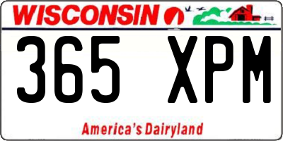 WI license plate 365XPM