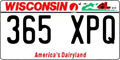 WI license plate 365XPQ