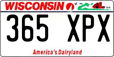 WI license plate 365XPX