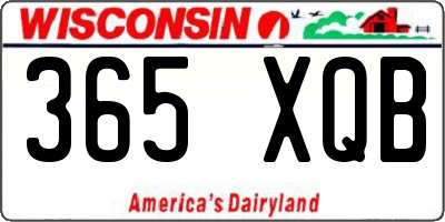 WI license plate 365XQB