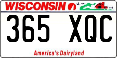 WI license plate 365XQC