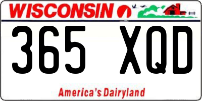 WI license plate 365XQD