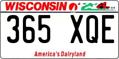 WI license plate 365XQE
