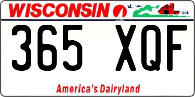 WI license plate 365XQF