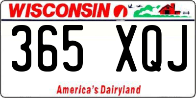 WI license plate 365XQJ