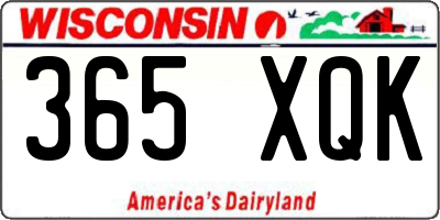 WI license plate 365XQK