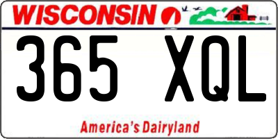 WI license plate 365XQL
