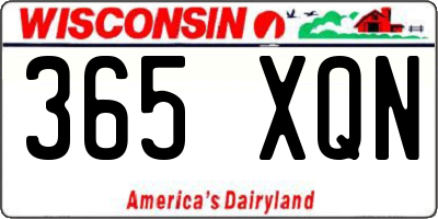 WI license plate 365XQN
