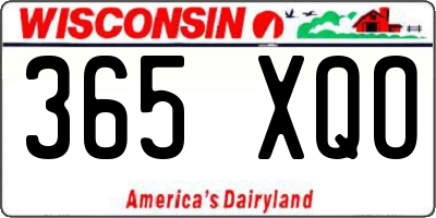 WI license plate 365XQO