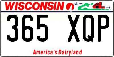 WI license plate 365XQP