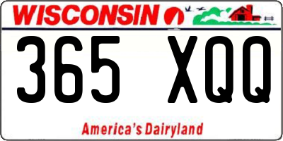 WI license plate 365XQQ