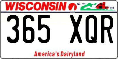 WI license plate 365XQR