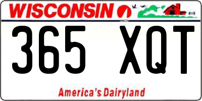 WI license plate 365XQT