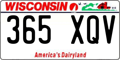 WI license plate 365XQV