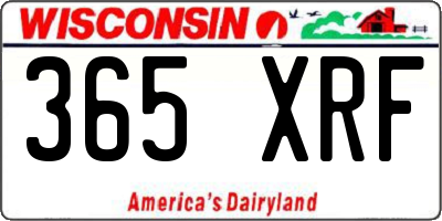 WI license plate 365XRF