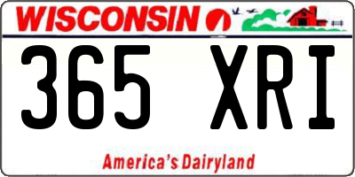 WI license plate 365XRI