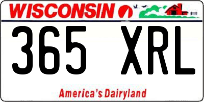 WI license plate 365XRL