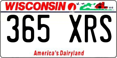 WI license plate 365XRS
