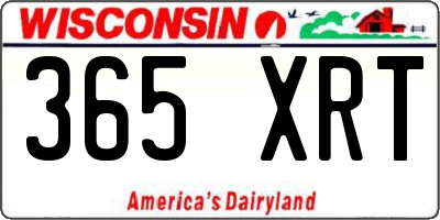 WI license plate 365XRT