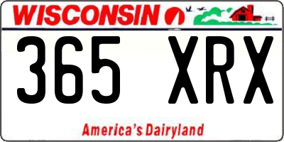 WI license plate 365XRX