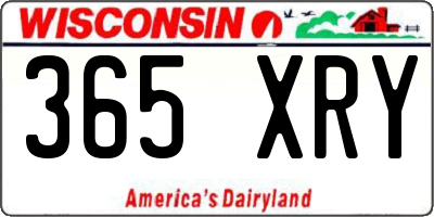 WI license plate 365XRY