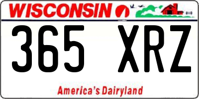 WI license plate 365XRZ
