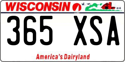 WI license plate 365XSA
