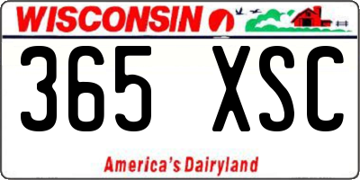 WI license plate 365XSC