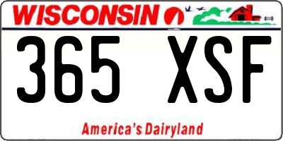 WI license plate 365XSF