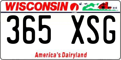 WI license plate 365XSG