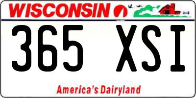 WI license plate 365XSI
