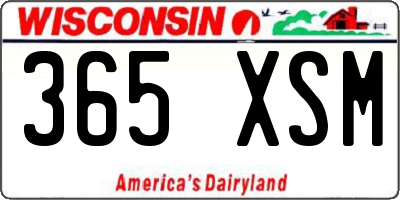 WI license plate 365XSM