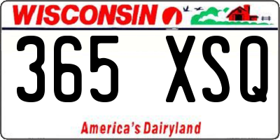 WI license plate 365XSQ