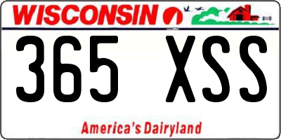 WI license plate 365XSS