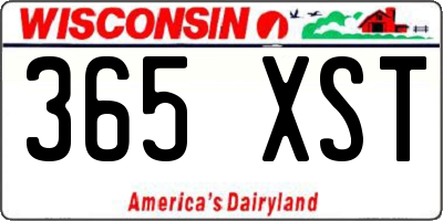 WI license plate 365XST