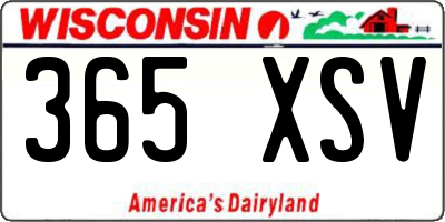 WI license plate 365XSV