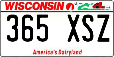 WI license plate 365XSZ