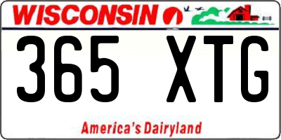 WI license plate 365XTG