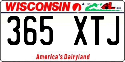 WI license plate 365XTJ