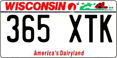 WI license plate 365XTK