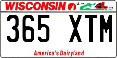WI license plate 365XTM