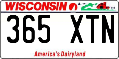 WI license plate 365XTN
