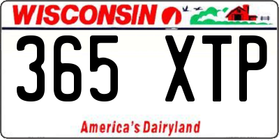 WI license plate 365XTP