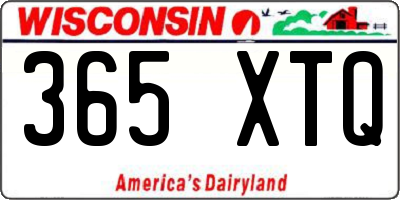 WI license plate 365XTQ