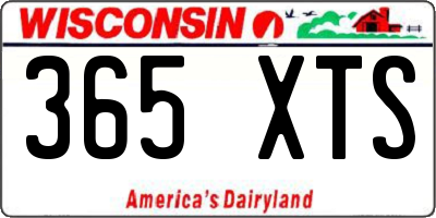 WI license plate 365XTS