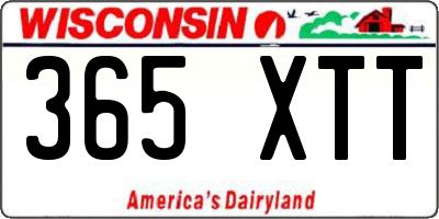 WI license plate 365XTT