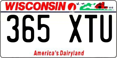 WI license plate 365XTU