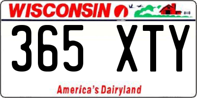 WI license plate 365XTY