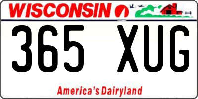 WI license plate 365XUG