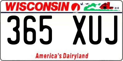 WI license plate 365XUJ